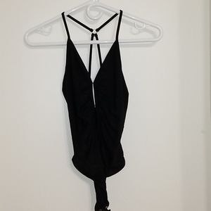Open back black bodysuit